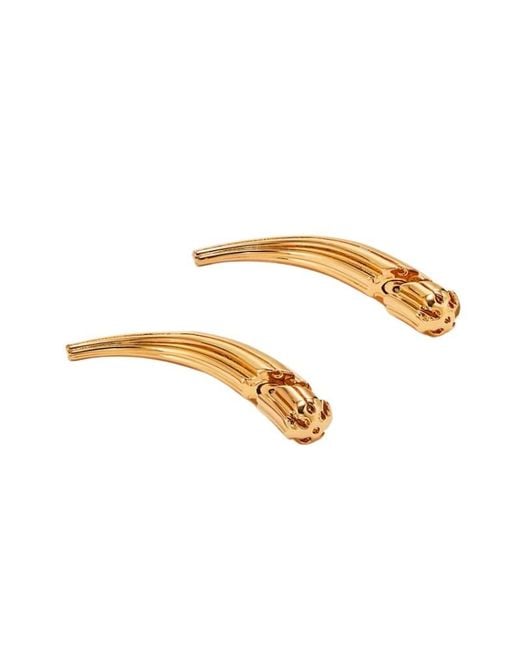 Tory Burch Metallic Logo Spike Front-Back Earrings
