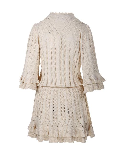 Isabel Marant Natural Isabel Marant Étoile Ruffled Knitted Dress