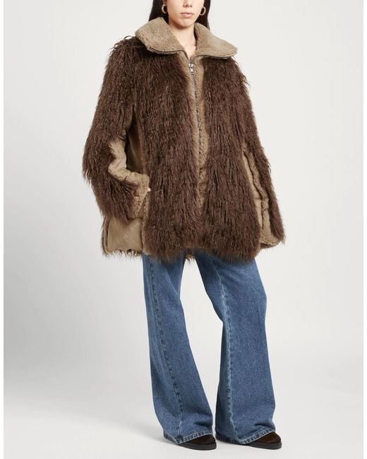 DIESEL Brown Two-Tone Teddy Fleece Coat