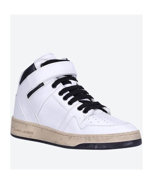 Saint Laurent White Lax High-Top Sneakers for men