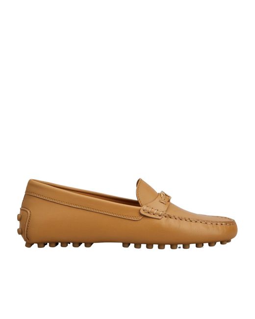 Tod's Brown Round-Toe Loafers