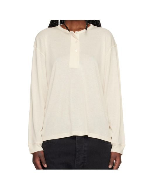 Studio Nicholson White Rutas Henley Long-Sleeve Top