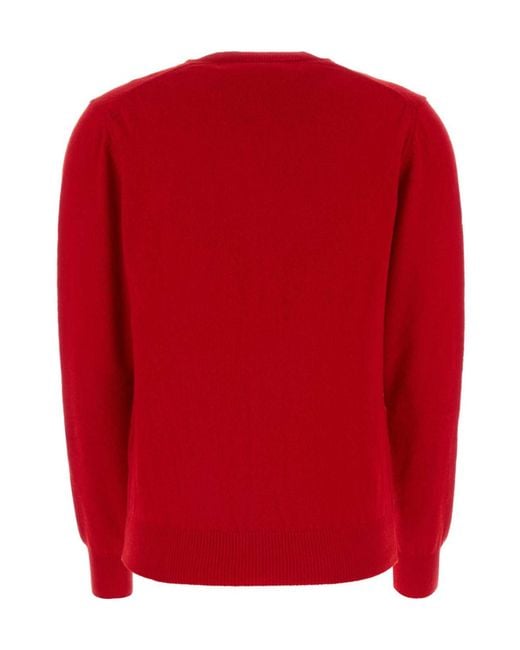 COMME DES GARÇONS PLAY Red Comme Des Garçons Play Logo Patch Button-Up Cardigan