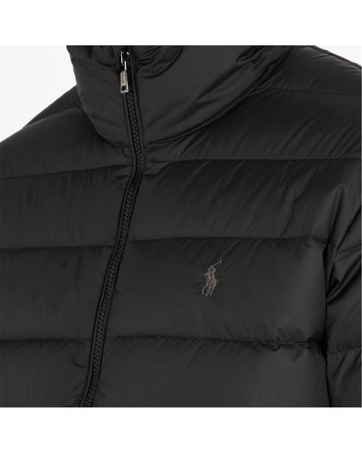 Polo Ralph Lauren Black Logo Quilted Down Jacket for men