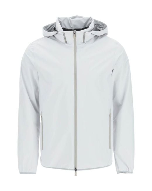 Herno Blue Zipped Hooded Jacket for men