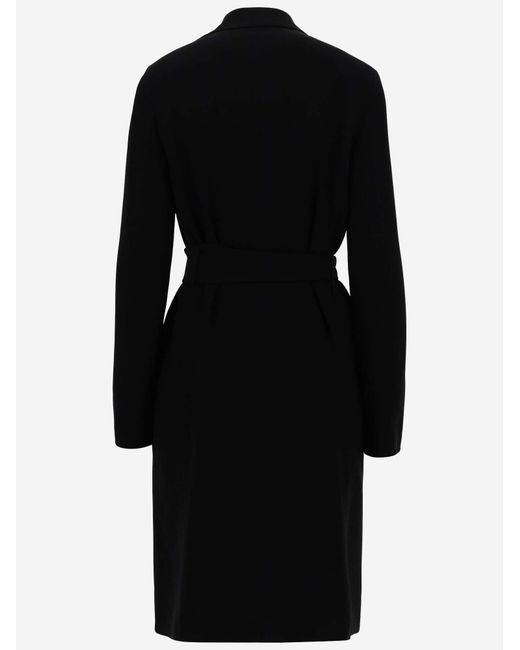 The Row Black Strap-Up Long-Sleeved Coat