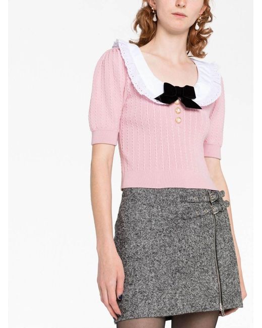 Alessandra Rich Gray Alessandra Buckled Miniskirt