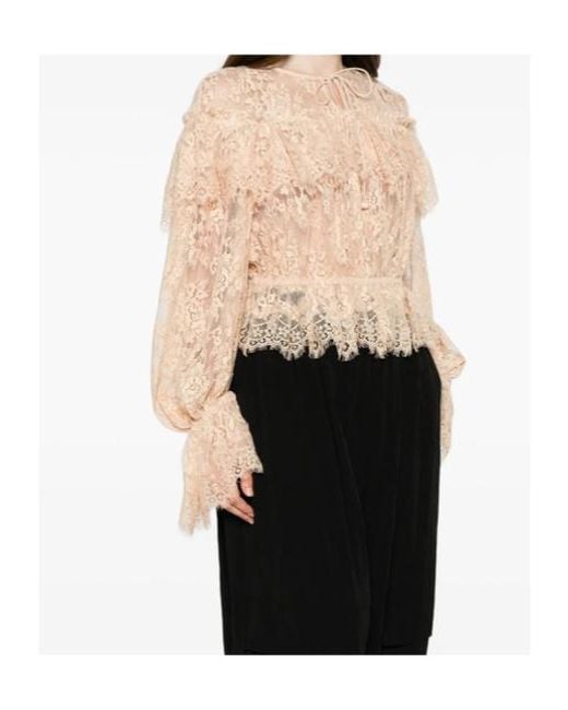 Sea Natural Ruffled Lace Blouse