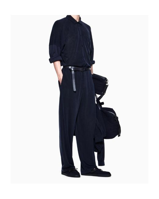 Giorgio Armani Blue Zip-Up Collar Jacket for men