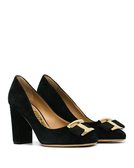 Ferragamo Black Bow-Tie High Heels