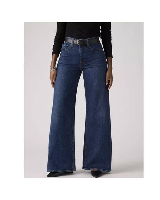 Levi's Blue 728 High Rise Wide Leg Jeans