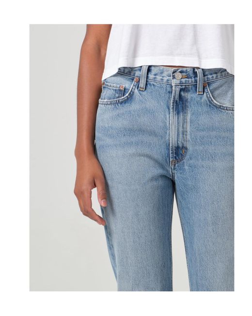 Agolde Blue Leena High-Rise Flared-Leg Jeans