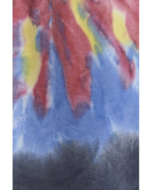 MSGM Blue Logo Printed Tie Dyed Bermuda Shorts for men