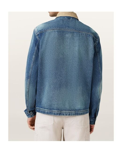 AllSaints Blue Rothwell Denim Jacket for men