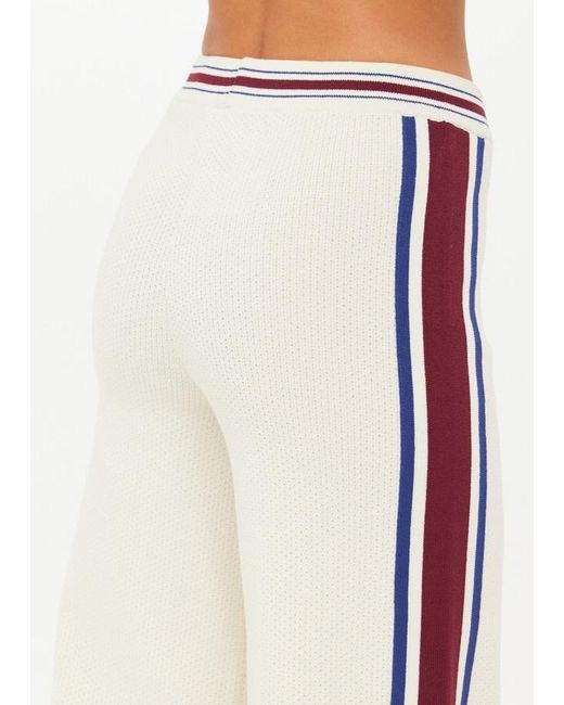 The Upside White Adesa Kansas Striped Knit Trousers