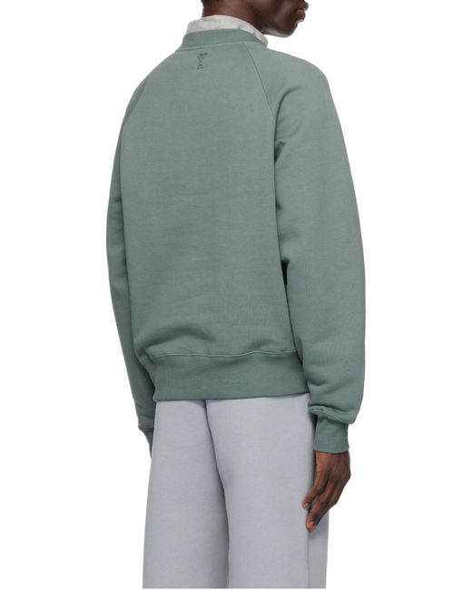 AMI Green Logo Printed Crewneck Sweatshirt for men
