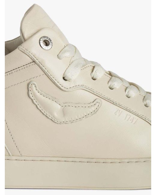 Zadig & Voltaire Natural Mid Fly On Lace-Up Sneakers