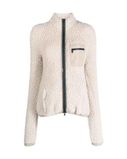 Brunello Cucinelli White High-Neck Zip-Up Jacket