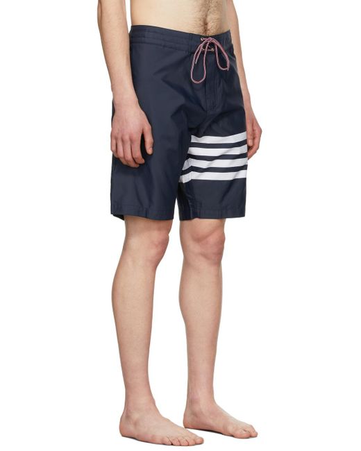 Thom Browne Blue Bar Drawstring Shorts for men