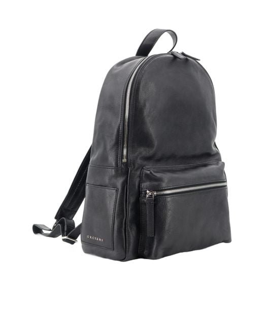 Orciani Black Lagoon Logo Lettering Backpack for men