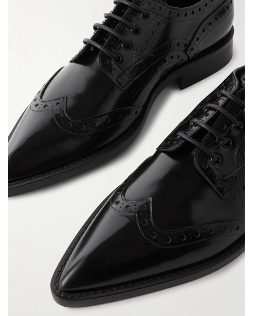 Victoria Beckham Black Pointed-Toe Brogues