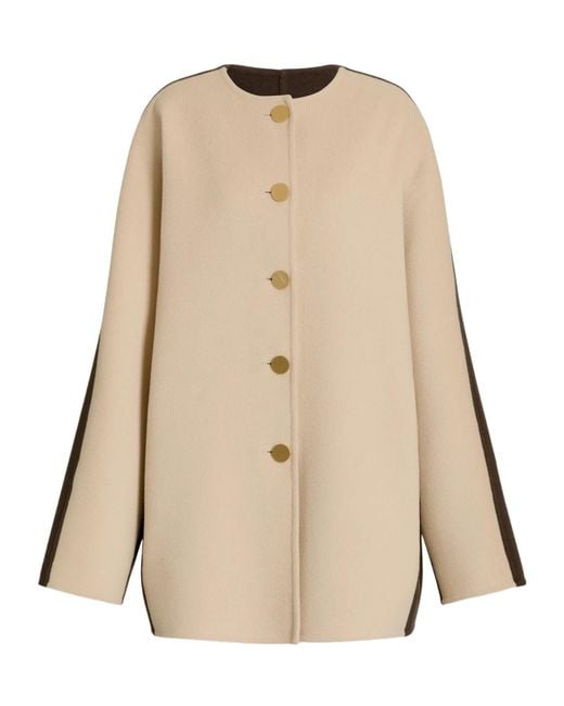 Alberta Ferretti Natural Single-Breasted Jacket