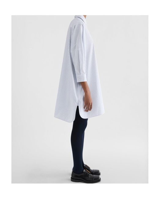 Jil Sander Blue Pinstriped Poplin Shirt
