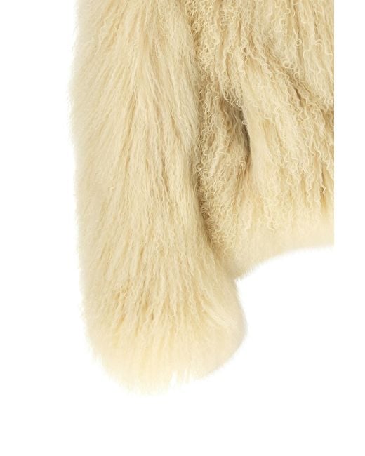 Blancha Natural Curly Fur Cropped Jacket