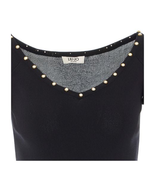 Liu Jo Black V-Neck Knit Top