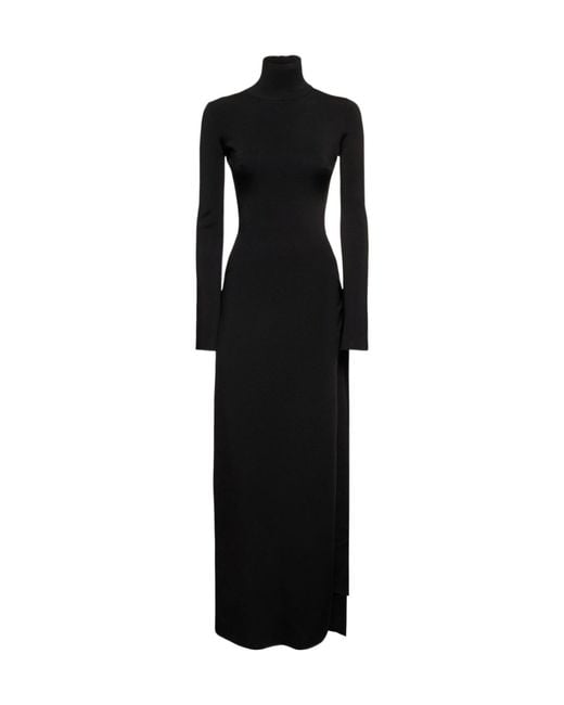 Galvan Black Hollow Knit Dress