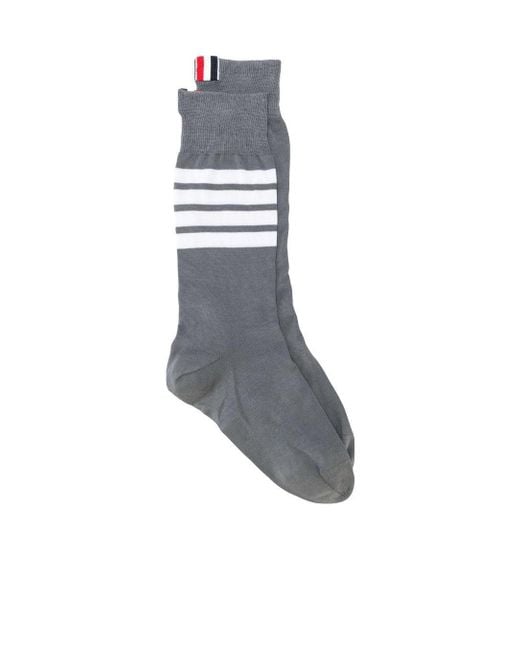 Thom Browne Blue 4-Bar Striped Socks