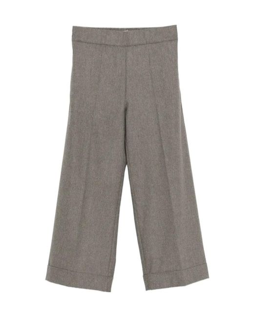 D.exterior Gray Pressed-Crease Turned-Up Trousers