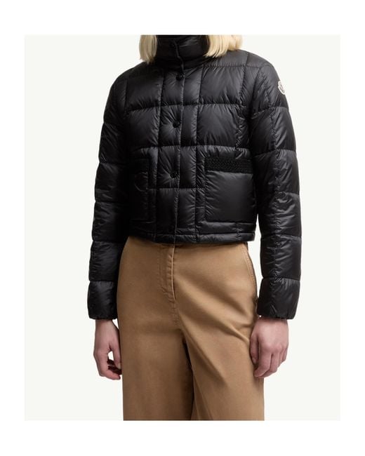 Moncler Black Jarcieu Quilted Cropped Jacket