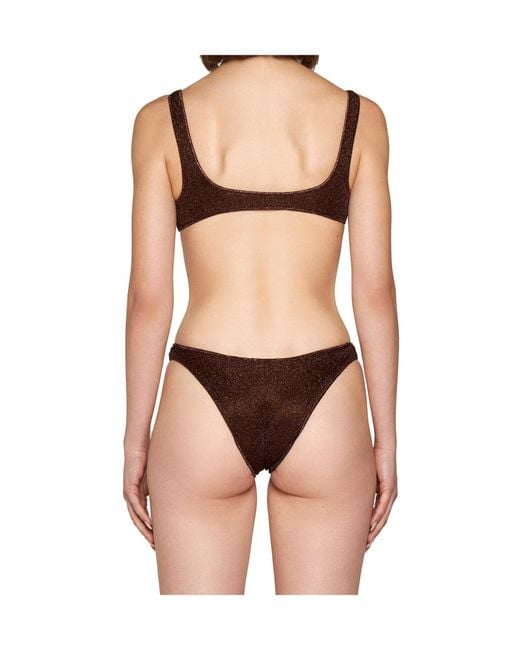 Oseree Brown Oséree Lumiere Shimmer Bikini Set