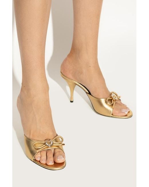 Versace Metallic Heeled Mules