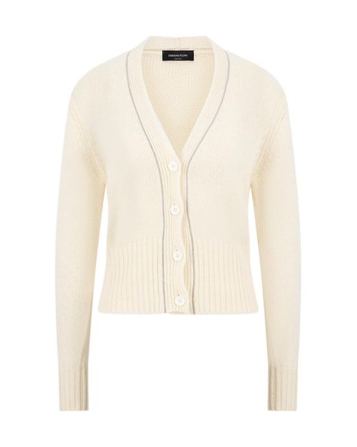 Fabiana Filippi White V-Neck Cardigan
