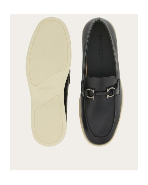 Ferragamo Black Ferragamo Gancini-Plaque Loafers for men