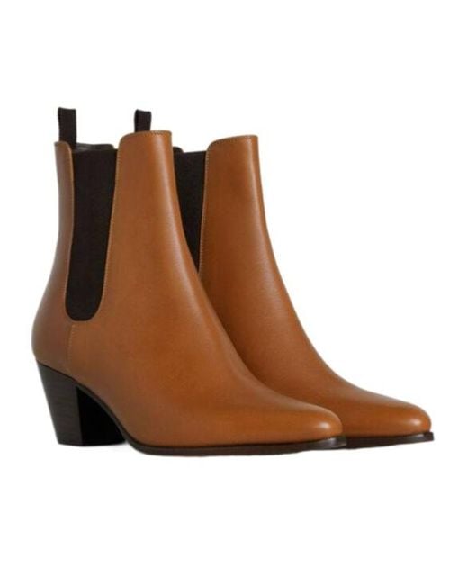 Céline Brown Smooth Short Boots
