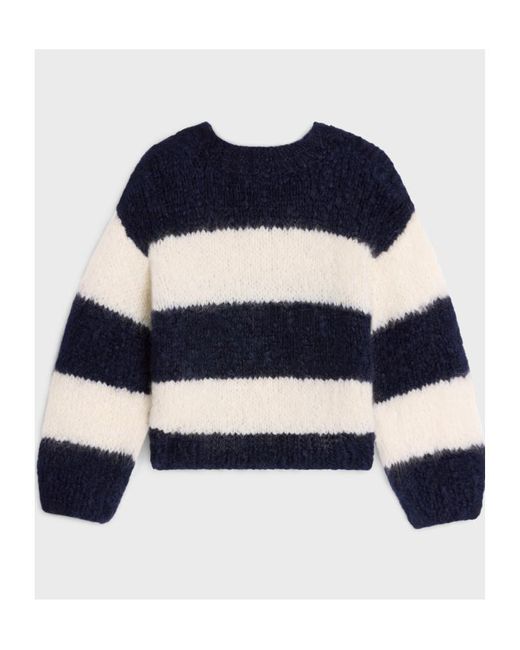 Céline Blue Striped Crew Neck Sweater