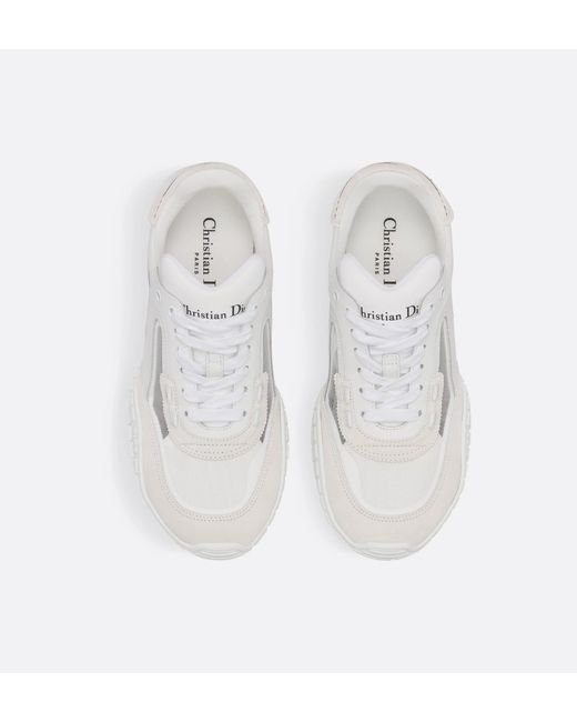 Dior White Christian Tech Lace-Up Sneakers