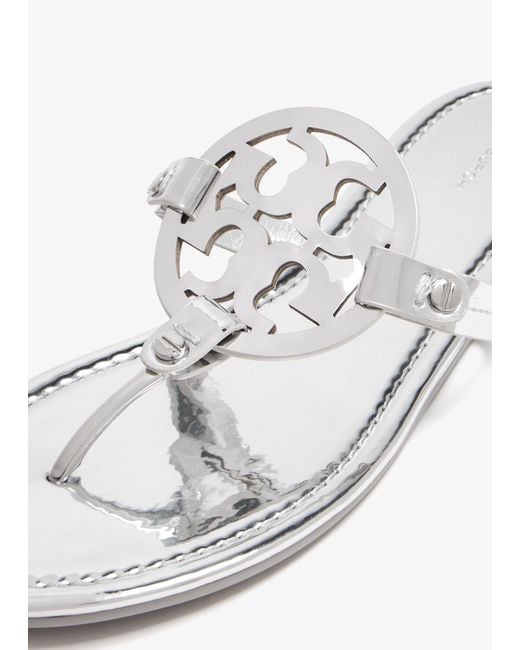 Tory Burch White Miller Metallic Sandals