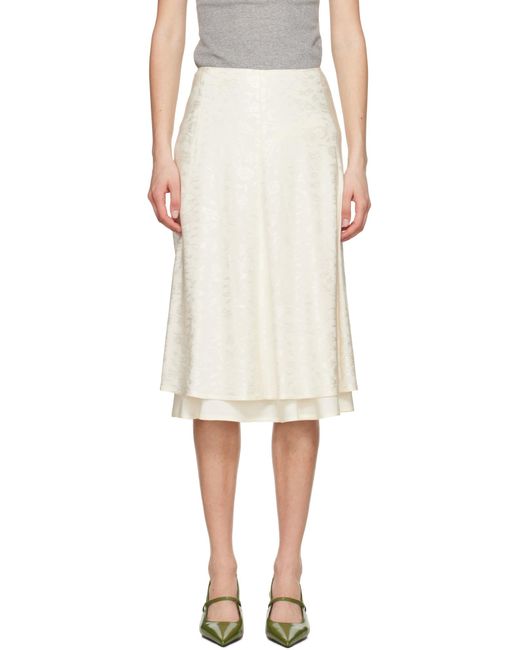 Jil Sander White Jacquard Skirt