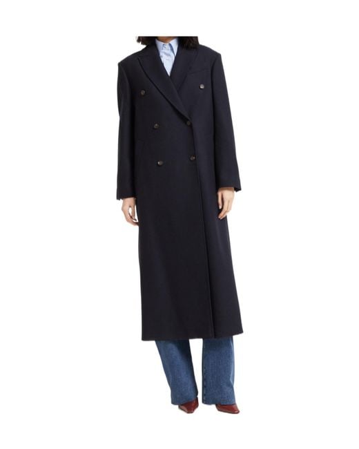 Brunello Cucinelli Blue Felt-Finish Coat