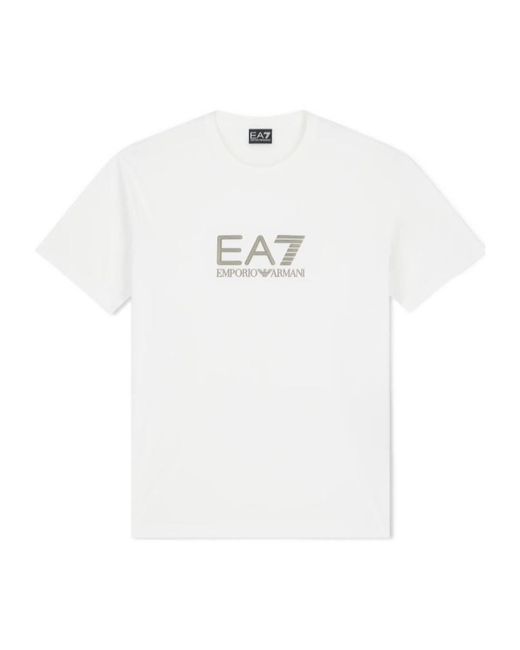 EA7 White Short-Sleeve Crew-Neck Sports T-Shirt for men