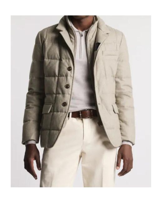 Fay Natural Quilted Zip-Closure Coat for men
