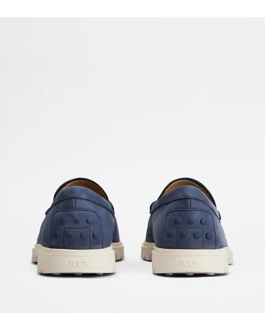 Tod's Blue Leather Loafers for men