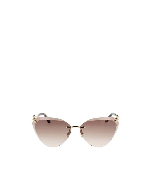 BVLGARI White Bulgari Butterfly Frame Sunglasses
