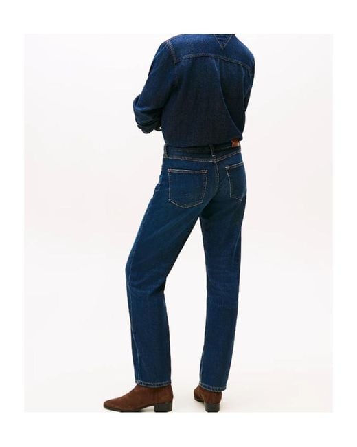 Tommy Hilfiger Blue High Rise Straight Leg Jeans
