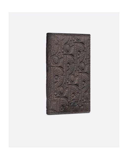 Dior Gray Vertical Bifold Card Holder for men