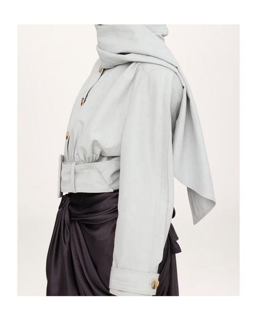 Chloé White Chloé Cropped Scarf Jacket